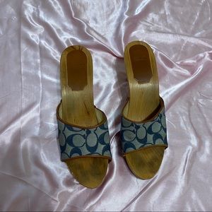Vintage Coach Signature Denim Mule Heel | US W: 10